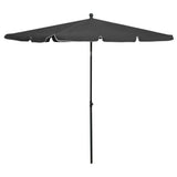 vidaXL Parasol met paal 210x140 cm zandkleurig