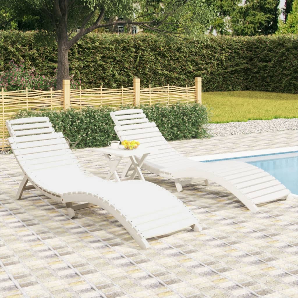 vidaXL Ligbedden 2 st 184x55x64 cm massief acaciahout grijs
