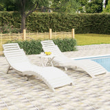 vidaXL Ligbedden 2 st 184x55x64 cm massief acaciahout grijs