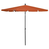 vidaXL Parasol met paal 210x140 cm zandkleurig