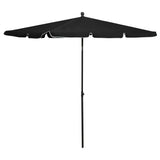 vidaXL Parasol met paal 210x140 cm zandkleurig