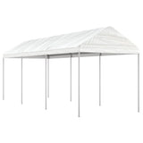 vidaXL Prieel met dak 4,46x2,28x2,69 m polyetheen wit