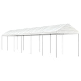 vidaXL Prieel met dak 4,46x2,28x2,69 m polyetheen wit