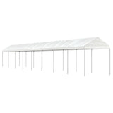 vidaXL Prieel met dak 4,46x2,28x2,69 m polyetheen wit