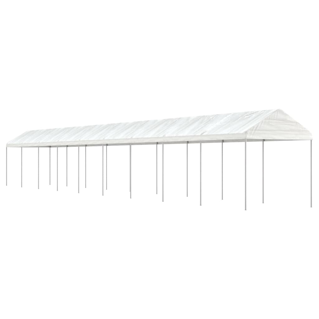 vidaXL Prieel met dak 4,46x2,28x2,69 m polyetheen wit