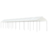 vidaXL Prieel met dak 4,46x2,28x2,69 m polyetheen wit