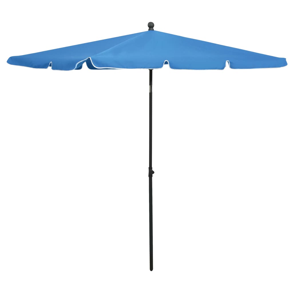 vidaXL Parasol met paal 210x140 cm zandkleurig