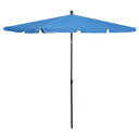 vidaXL Parasol with pole 210x140 cm sand