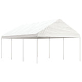 vidaXL Prieel met dak 4,46x4,08x3,22 m polyetheen wit