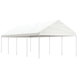 vidaXL Prieel met dak 4,46x4,08x3,22 m polyetheen wit
