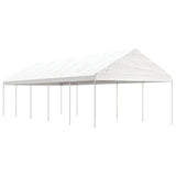 vidaXL Prieel met dak 4,46x4,08x3,22 m polyetheen wit