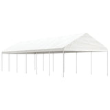 vidaXL Prieel met dak 4,46x4,08x3,22 m polyetheen wit