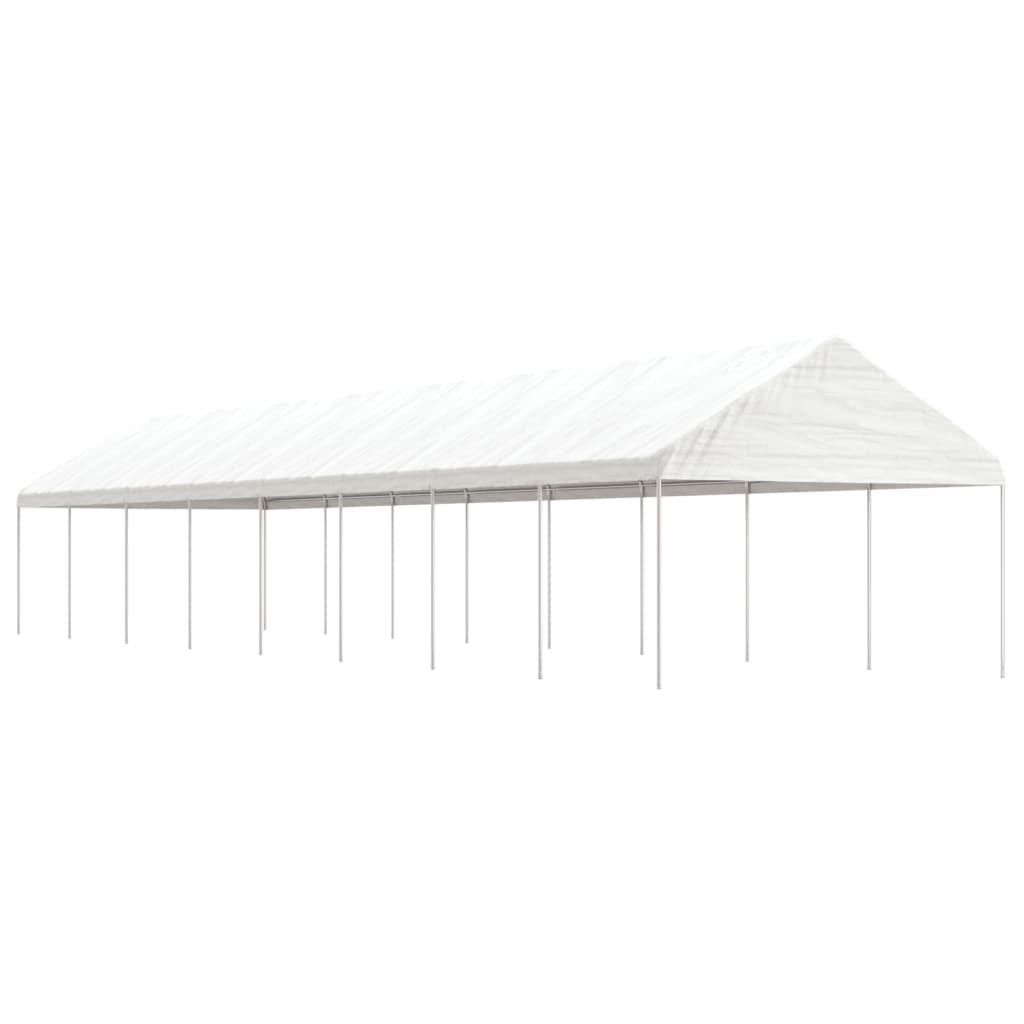 vidaXL Prieel met dak 4,46x4,08x3,22 m polyetheen wit