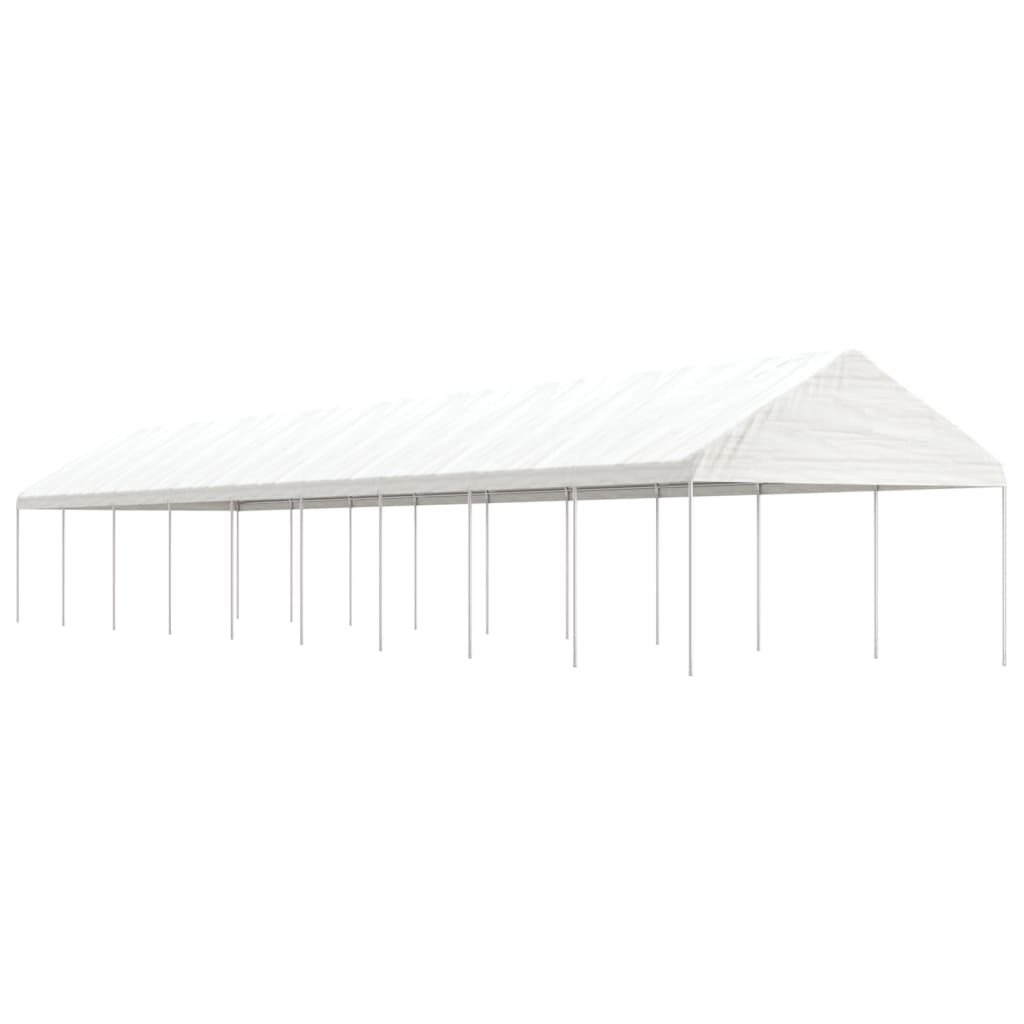 vidaXL Prieel met dak 4,46x4,08x3,22 m polyetheen wit