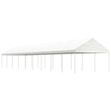 vidaXL Prieel met dak 4,46x4,08x3,22 m polyetheen wit