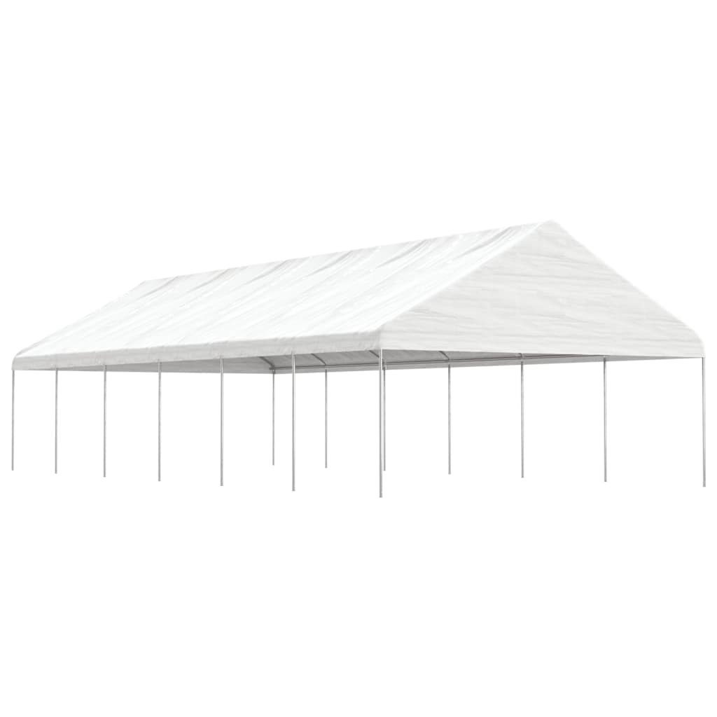 vidaXL Prieel met dak 4,46x5,88x3,75 m polyetheen wit