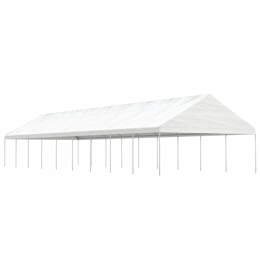 vidaXL Prieel met dak 4,46x5,88x3,75 m polyetheen wit