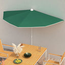 vidaXL Parasol half met paal 180x90 cm zandkleurig