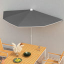 vidaXL Parasol half met paal 180x90 cm zandkleurig