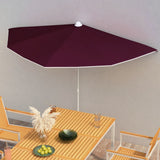 vidaXL Parasol half met paal 180x90 cm zandkleurig