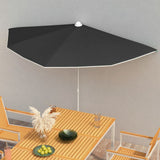 vidaXL Parasol half met paal 180x90 cm zandkleurig