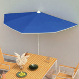 vidaXL Parasol half met paal 180x90 cm zandkleurig