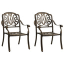 vidaXL Garden Chairs 2 pcs Cast Aluminum Bronze