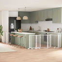 vidaXL Foldable Dog Gate with Door 9 Panels 450 cm Poplar Wood