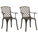 vidaXL Garden Chairs 2 pcs Cast Aluminum Bronze