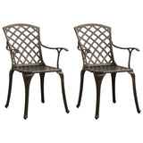 vidaXL Garden Chairs 2 pcs Cast Aluminum Bronze