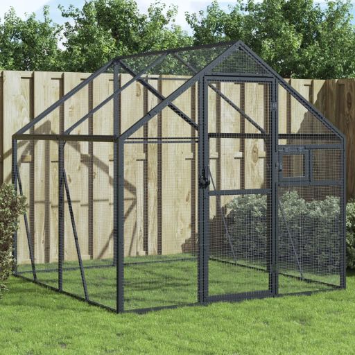 vidaXL Aviary 179x100x185 cm aluminium silver