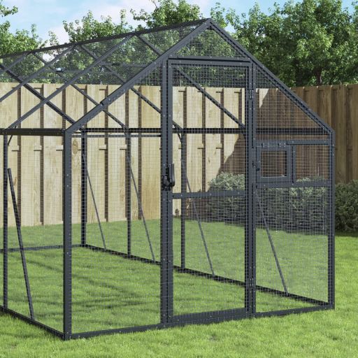 vidaXL Aviary 179x100x185 cm aluminium silver