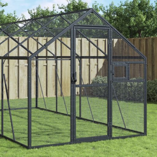 vidaXL Aviary 179x100x185 cm aluminium silver