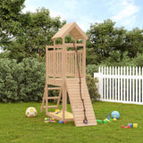 vidaXL Playhouse with Climbing Wall Solid Pine Wood