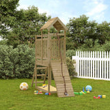 vidaXL Playhouse with Climbing Wall Solid Pine Wood
