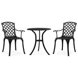 vidaXL 3-delige Bistroset gietaluminium bronskleurig