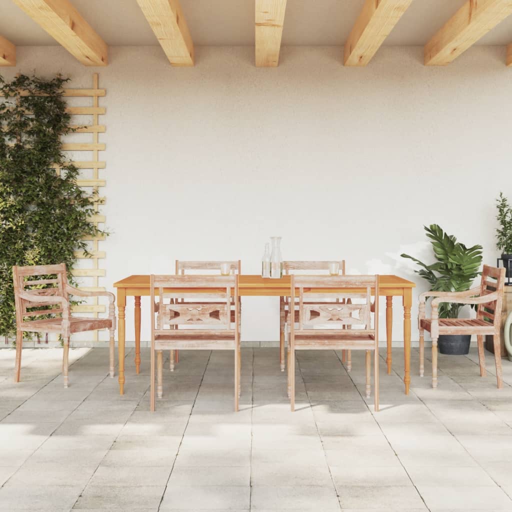 vidaXL Batavia Chairs 4 pcs with cushions solid teak wood