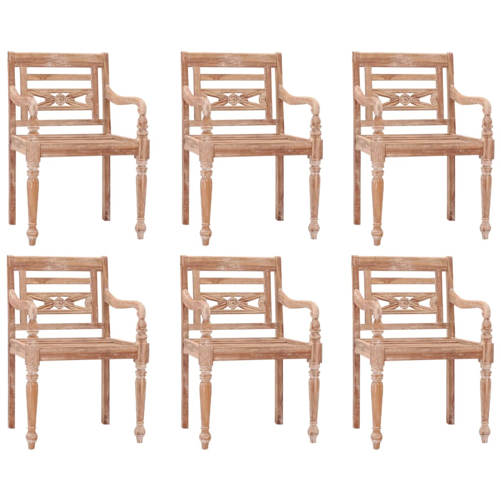 vidaXL Batavia Chairs 4 pcs with cushions solid teak wood