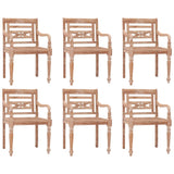 vidaXL Batavia Chairs 4 pcs with cushions solid teak wood