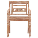 vidaXL Batavia Chairs 4 pcs with cushions solid teak wood