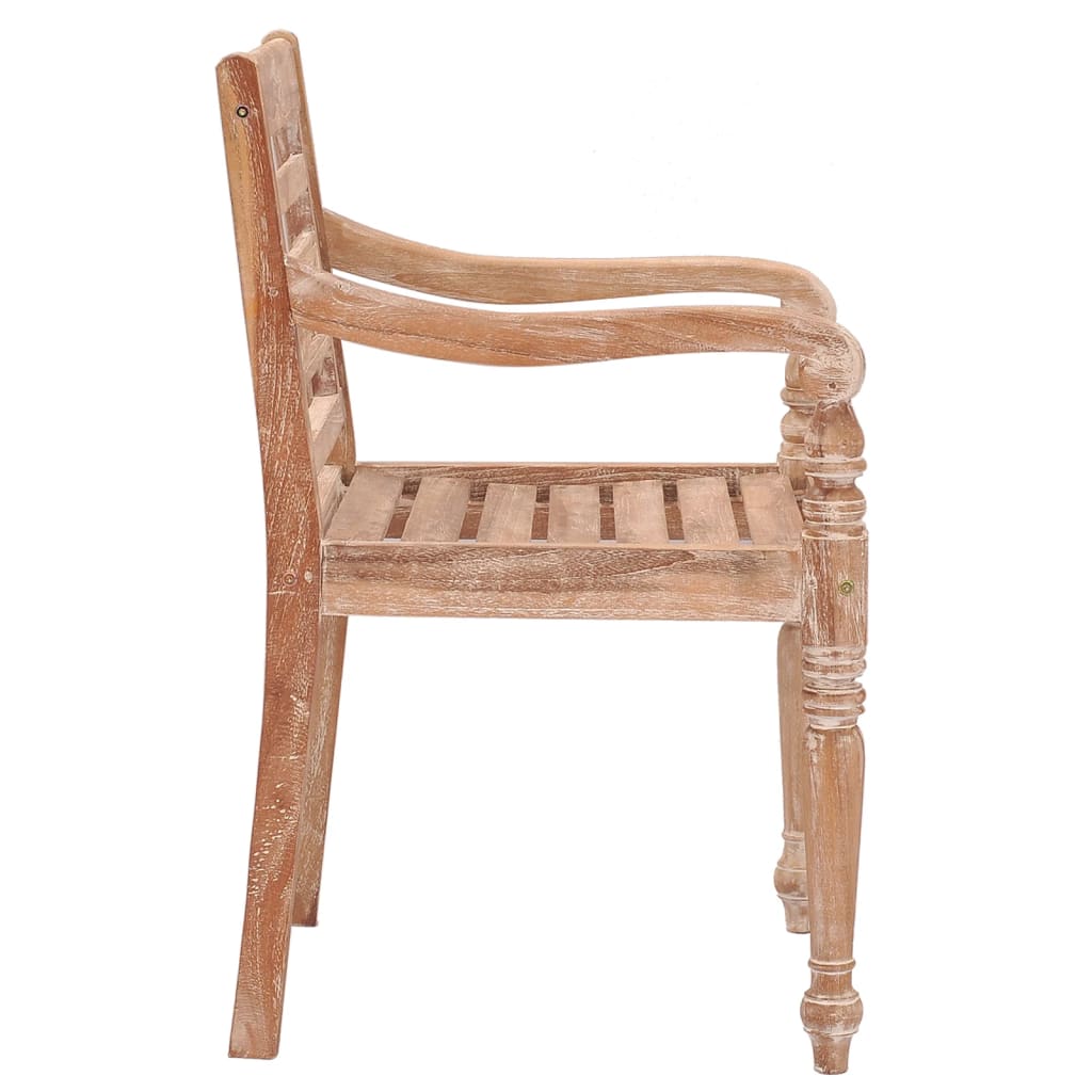 vidaXL Batavia Chairs 4 pcs with cushions solid teak wood