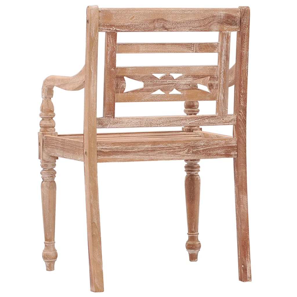 vidaXL Batavia Chairs 4 pcs with cushions solid teak wood