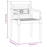 vidaXL Batavia Chairs 4 pcs with cushions solid teak wood