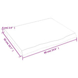 vidaXL Tafelblad 60x40x2 cm onbehandeld massief eikenhout