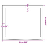 vidaXL Tafelblad 60x40x2 cm onbehandeld massief eikenhout