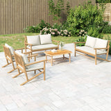vidaXL 4-Piece Lounge Set with Cushions Bamboo Dark Grey