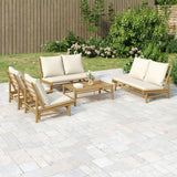 vidaXL 4-Piece Lounge Set with Cushions Bamboo Dark Grey