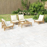 vidaXL 4-Piece Lounge Set with Cushions Bamboo Dark Grey