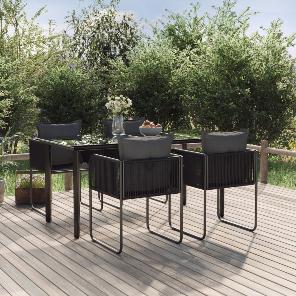 vidaXL 3-delige Tuinset zwart