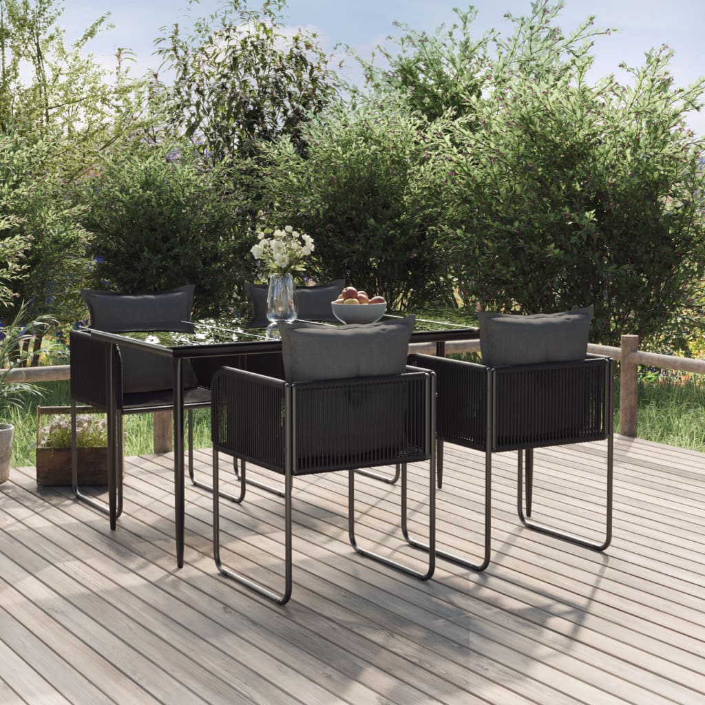 vidaXL 3-delige Tuinset zwart